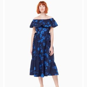 Kate Spade off the shoulder hibiscus dress NWOT